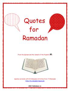 Quotes for Ramadan From the Quraan and the Sunnah of the Prophet (  )