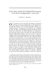   Food, Fuel, and the New England Environment in the War for Independence, 1775–1776 david c. h siung