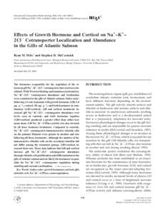 General and Comparative Endocrinology 124, 134 –[removed]doi:[removed]gcen[removed], available online at http://www.idealibrary.com on Effects of Growth Hormone and Cortisol on Na ⴙ–K ⴙ– 2Cl ⴚ Cotransporter