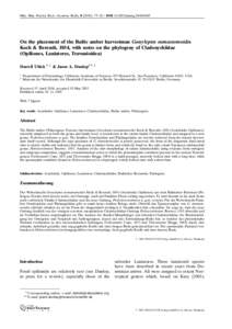 Mitt. Mus. Nat.kd. Berl., Geowiss. Reihe[removed]), 75–82 / DOI[removed]mmng[removed]On the placement of the Baltic amber harvestman Gonyleptes nemastomoides Koch & Berendt, 1854, with notes on the phylogeny of Clado