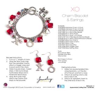 XO Charm Bracelet & Earrings Materials: #Alphabet Charm X (2 pk) #Alphabet Charm O (2 pk)