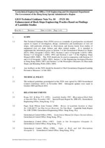 Geotechnical Engineering Office, Civil Engineering and Development Department The Government of the Hong Kong Special Administrative Region GEO Technical Guidance Note No. 10 (TGN 10) Enhancement of Rock Slope Engineerin