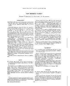 American Mineralogist, Volume 67, pages[removed], 1982  NEW MINERAL NAMES*