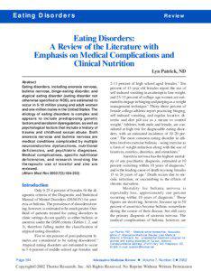 Eating Disorders  Review