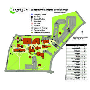 Lansdowne Campus Site Plan Map Physical Resources October 2012 Emergency Phone Bus Stop Disabled Parking