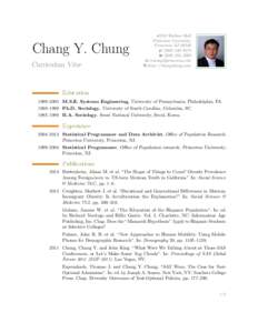 Chang Y. Chung Curriculum Vitæ #216 Wallace Hall Princeton University Princeton NJ 08540