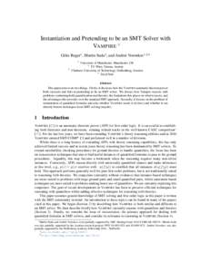 Instantiation and Pretending to be an SMT Solver with VAMPIRE ∗ Giles Reger1 , Martin Suda2 , and Andrei Voronkov1,3,4 1  3