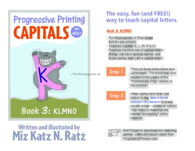 Capitals Book 3 - Instructions and Worksheets - KLMNO
