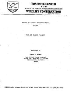 YOSEMITE CENTER FOR STUDY OF THE HUIVlAN DIIVlENSIONS OF WILDLIFE CONSERVATION A non-profit corporation