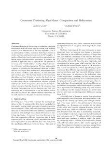 Consensus Clustering Algorithms: Comparison and Refinement Andrey Goder∗