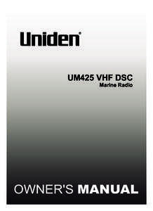 UM425 VHF DSC  Marine Radio UM425 VHF OM.indd 1