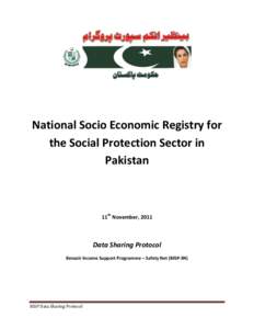 National Socio Economic Registry for the Social Protection Sector in Pakistan 11th November, 2011