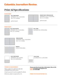 Print Ad Specifications COVER PAGES INSIDE FRONT SPREAD BLEED FULL PAGE BLEED