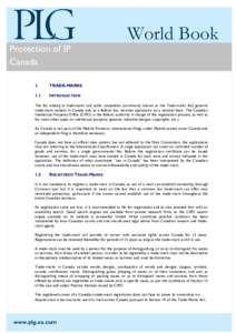 Protection of IP Canada 1. TRADE-MARKS