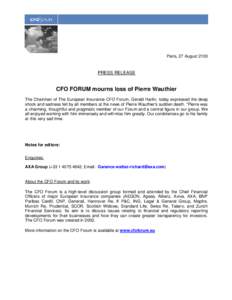 Microsoft Word[removed]Press Release - Pierre Wauthier