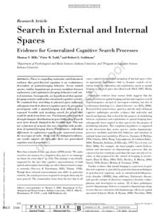 P SY CH OL OG I C AL S CIE N CE  Research Article Search in External and Internal Spaces