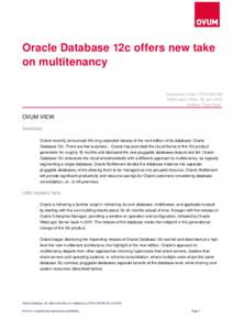Oracle Database 12c offers new take on multitenancy