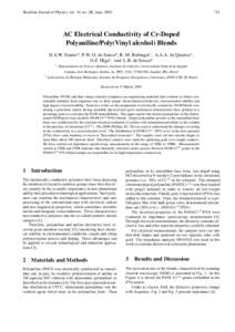 Brazilian Journal of Physics, vol. 34, no. 2B, June, AC Electrical Conductivity of Cr-Doped Polyaniline/Poly(Vinyl alcohol) Blends