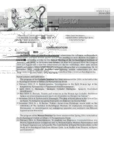 Volume	
  41	
  Issue	
  2	
   February	
  2014	
   Nestor Bibliography of Aegean Prehistory and Related Areas