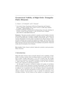 Geometrical Validity of High-Order Triangular Finite Elements A. Johnen1 , J.-F. Remacle2 , and C. Geuzaine1 1  2