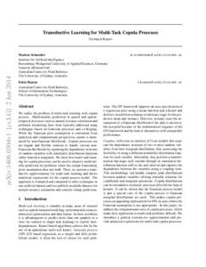 Transductive Learning for Multi-Task Copula Processes  arXiv:1406.0304v1 [cs.LG] 2 Jun[removed]Technical Report-