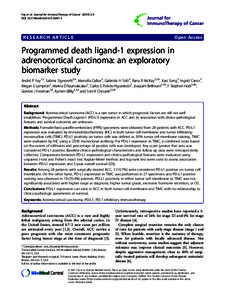 Programmed death ligand-1 expression in adrenocortical carcinoma: an exploratory biomarker study