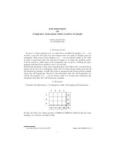 Integer sequences / NP-complete problems / Partition / Exact cover / Puzzle / Mathematics / Logic puzzles / Survo Puzzle