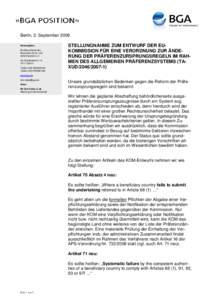 Berlin, 2. September 2009 Herausgeber: Bundesverband des Deutschen Groß- und Außenhandels e.V. Am Weidendamm 1A