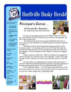 Hurffville Husky Herald V O L U M E SPECI AL PO INT S OF INTE REST: Fourth and Fifth