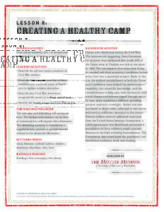 LESSON 8:  Creating a Healthy Camp Intended audience  Background QUESTION
