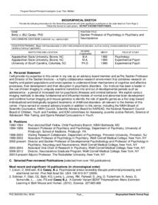 PHSRev), Biographical Sketch Format Page