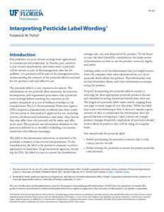 Pesticides / Natural environment / Biology / Chemistry / Soil contamination / Pesticide regulation in the United States / Biocides / Environmental health / Pesticide / Toxicity class / Worker Protection Standard / Restricted use pesticide
