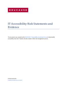 IT Accessibility Risk Statements and Evidence