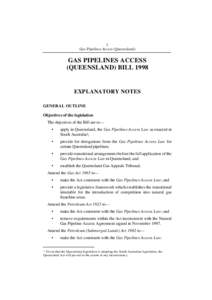 1 Gas Pipelines Access (Queensland) GAS PIPELINES ACCESS (QUEENSLAND) BILL 1998