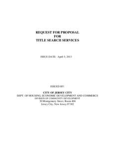 REQUEST FOR PROPOSAL FOR TITLE SEARCH SERVICES