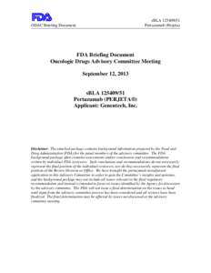 sBLA[removed]Pertuzumab (Perjeta) ODAC Briefing Document  FDA Briefing Document