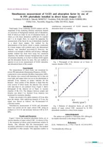 Photon Factory Activity Report 2004 #22 Part BAtomic and Molecular Science 15A/2003G060  Simultaneous measurement of SAXS and absorption factor by use of