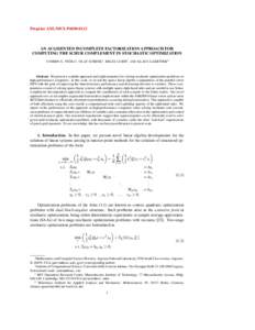 Mathematical optimization / Operations research / Numerical linear algebra / Stochastic programming / Conjugate gradient method / Matrix / Linear programming / Benders decomposition / Preconditioner / Equation solving / Relaxation / Augmented Lagrangian method