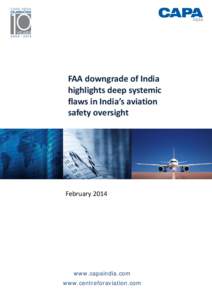 INDIA  FAA downgrade of India  highlights deep systemic  flaws in India’s aviation  safety oversight 