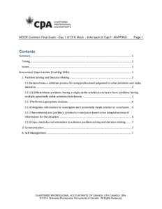 MOCK Common Final Exam --Day 1 of CFE Mock – links back to Cap 1- MAPPING  Page 1 Contents Summary .......................................................................................................................