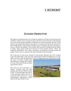 5. ECONOMY  ECONOMIC PERSPECTIVES The single most important driver of economic development in Wythe County has been and will likely continue to be its strategic location at the intersection of interstates. The potential 