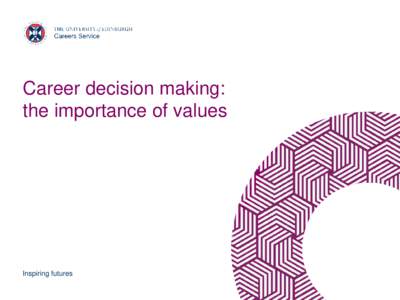Career decision making: the importance of values Inspiring futures  Making career decisions