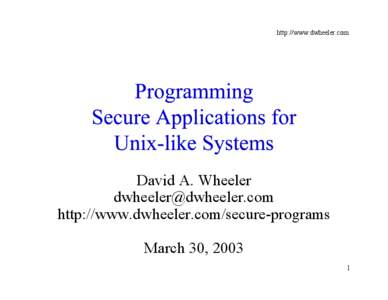 Programming Secure Applications for Unix-like Systems