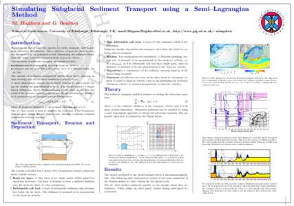 Simulating Subglacial Sediment Transport using a Semi–Lagrangian Method H  Y