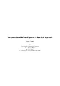 Interpretation of Infrared Spectra, A Practical Approach John Coates in Encyclopedia of Analytical Chemistry R.A. Meyers (Ed.) pp[removed]–10837
