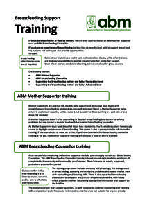 Breastfeeding Support    Training      