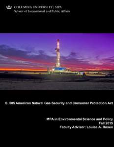 COLUMBIA UNIVERSITY | SIPA School of International and Public Affairs S. 585 American Natural Gas Security and Consumer Protection Act  MPA in Environmental Science and Policy