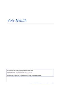 Vote Health - Vol 6 Health Sector - The Estimates of AppropriationsBudget 2016