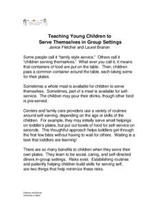 Teaching Children to Serve Themselves in Group Settings fo…