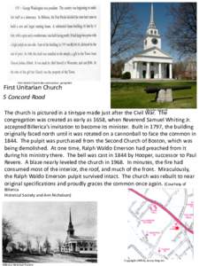 First Parish Church Reconstruction pamphlet  First Unitarian Church 5 Concord Road  Nicholas M Lazott